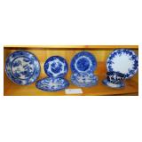 Lot, assorted Flow Blue,