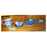 Lot, assorted Flow blue and transferware,
