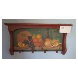 24" Pine decorated wall rack