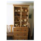 36" Pine Step-back cupboard, 2 pieces