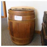 17.5" wooden grain or flour barrel,