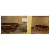Lot - 2 mixing bowls and 2 wooden paddles