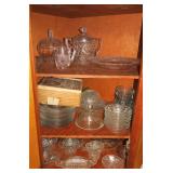 Large lot of clear depression and pressed glass