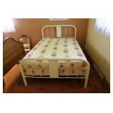 Steel bed with boxspring & mattress