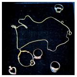 Lot, 10K and 14K gold jewelry
