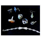 Lot, assorted sterling silver jewelry