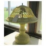 Wicker lamp, 26" H