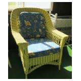 Yellow Wicker arm chair