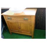 31" oak commode