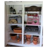 Lot, Planter, tole ware, 2 C/I fire boxes and misc