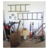 Lot, Lawn tools, cultivator and misc