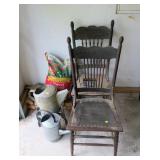 Lot, Sprinkler cans, 2 chairs and