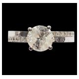 14K White gold 1.52 ct. round brilliant cut