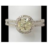 14K White gold 1.08 ct. round brilliant cut