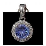 14K White gold tanzanite pendant, approx. 0.80 ct.