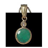 14K Yellow gold bezel set round brilliant cut