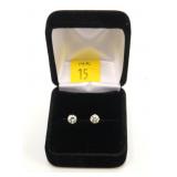 14K Yellow gold diamond stud earrings,