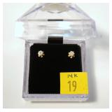 14K Yellow gold diamond stud earrings,
