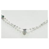 10K White gold bezel set blue diamond necklace,