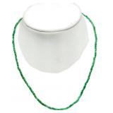 14K Yellow gold emerald briolette bead necklace,