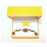 Sterling silver amber ring and earrings