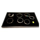 7- Sterling cuff and bangle bracelets