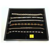 6- Sterling gemstone bracelets