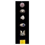 5- Sterling silver rings