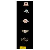 5- Sterling silver rings