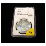 1884-O Morgan dollar, NGC slab certified MS-62