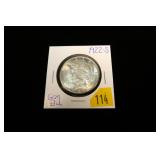 1922-S Peace dollar, gem BU