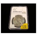 1928 Peace dollar, NGC slab certified MS-62