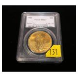 1922 $20 Gold Saint Gaudens Double Eagle, PCGS