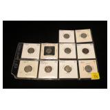 10- U.S. 3-cent nickel coins 1865-1868