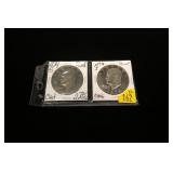 2- 1974-S Eisenhower Proof dollars, clad