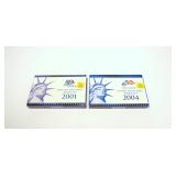 2- U.S. Proof sets: 2001, 2004