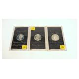 3- 1971 Eisenhower dollars, 40% proof