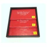 3- 1976 unciruclated 3-piece Bicentennial sets,