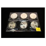 6- One ounce .925 sterling medals