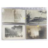 Lot, real photo postcards - fires, floods, storms