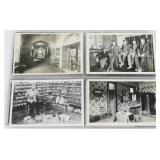 Lot, real photo postcards - interior views -