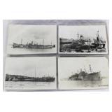 Lot, real photo postcards - ships, boats, canoes -