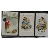 Lot, embossed Easter postcards - 16 total