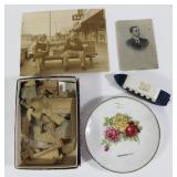 Lot, Wood map puzzle, Gouvernour N.Y. plate,