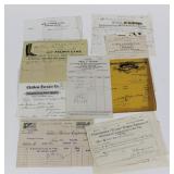 Lot, billheads, letter heads with advertising -