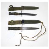 2- U.S. M4 knife/bayonets by Camillus