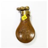 Metal shot flask marked PB