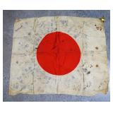 Japanese flag with Japanese signatures and