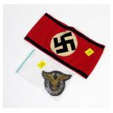 Lot, WWII German arm band and WWII patch