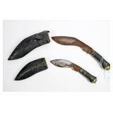Lot, 2 small Kukri accessory knives with sheath